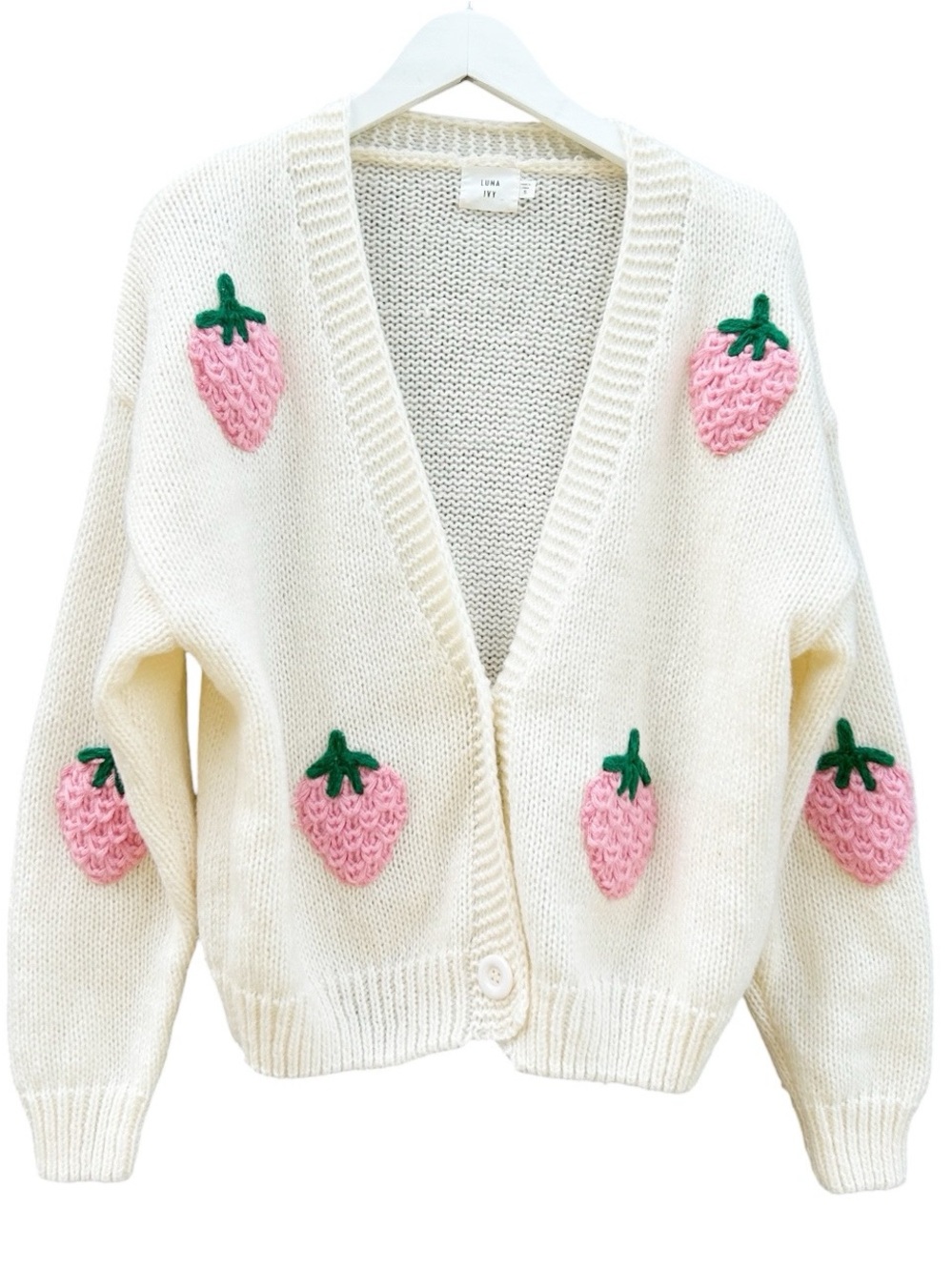 Luna Ivy Chunky Strawberry Cardigan
